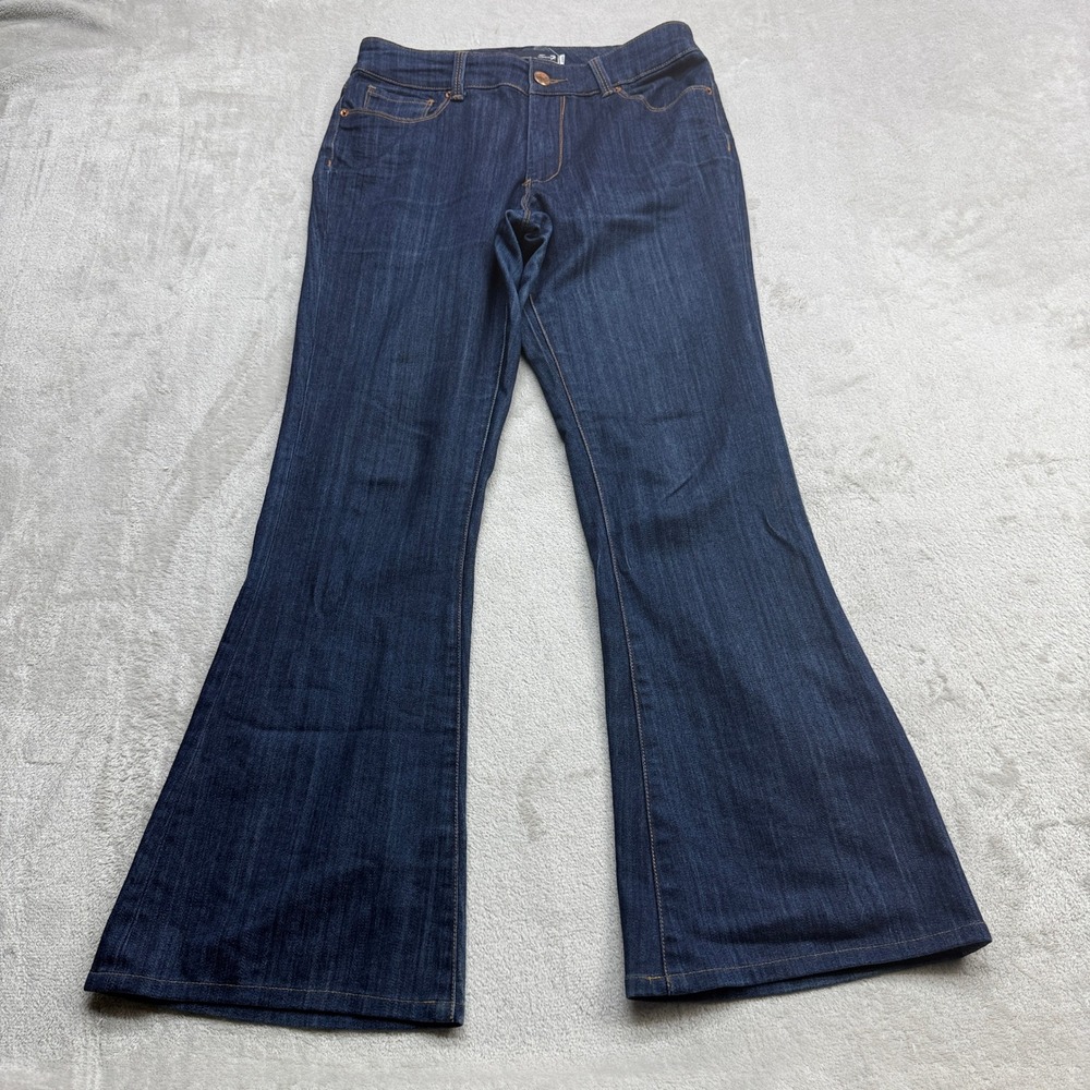 Seven7 Sexy Flare Jeans Women's 6 Dark Wash‎ Boho Studio Stretch Denim Wide Leg